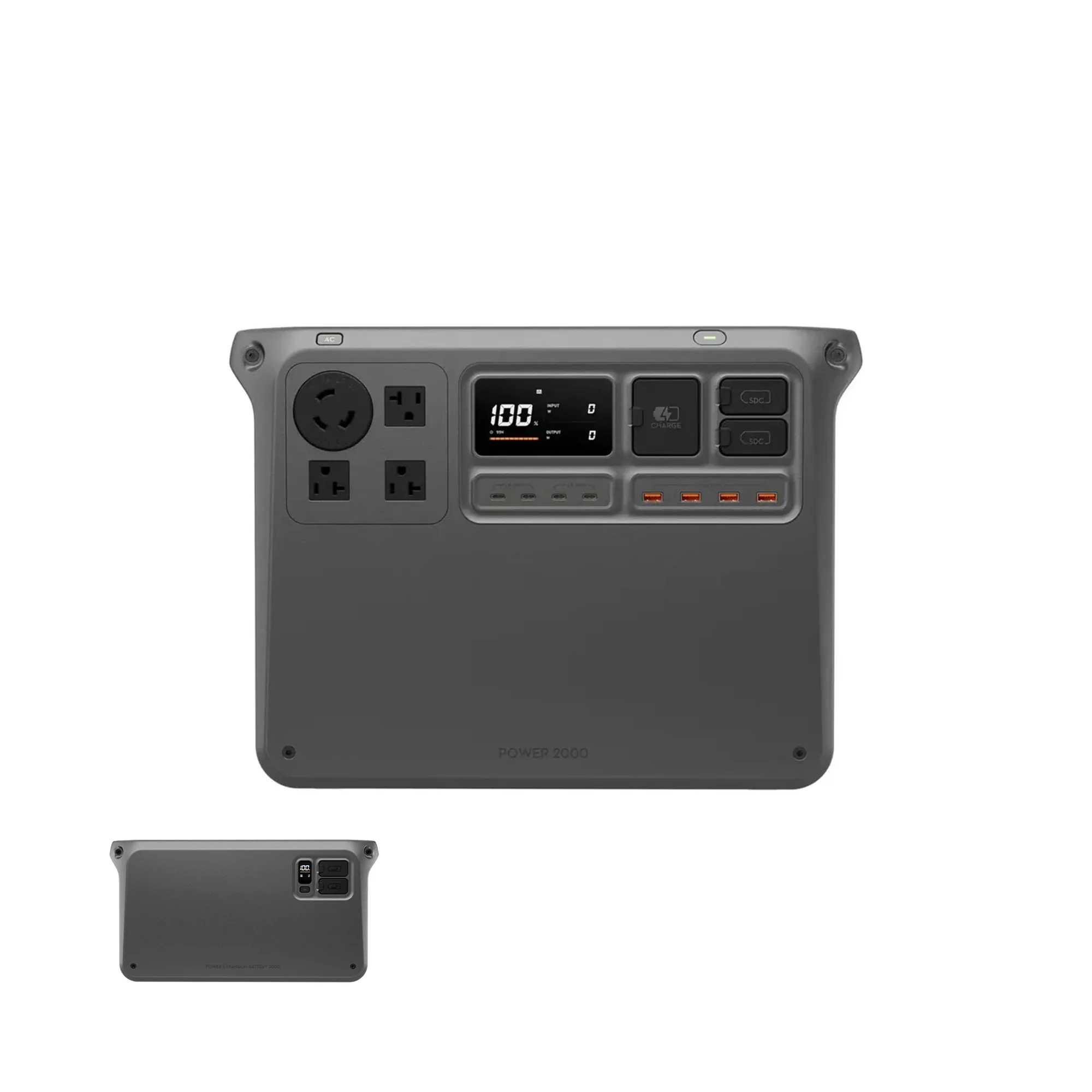 DJI Power 2000 with one expansion battery below it