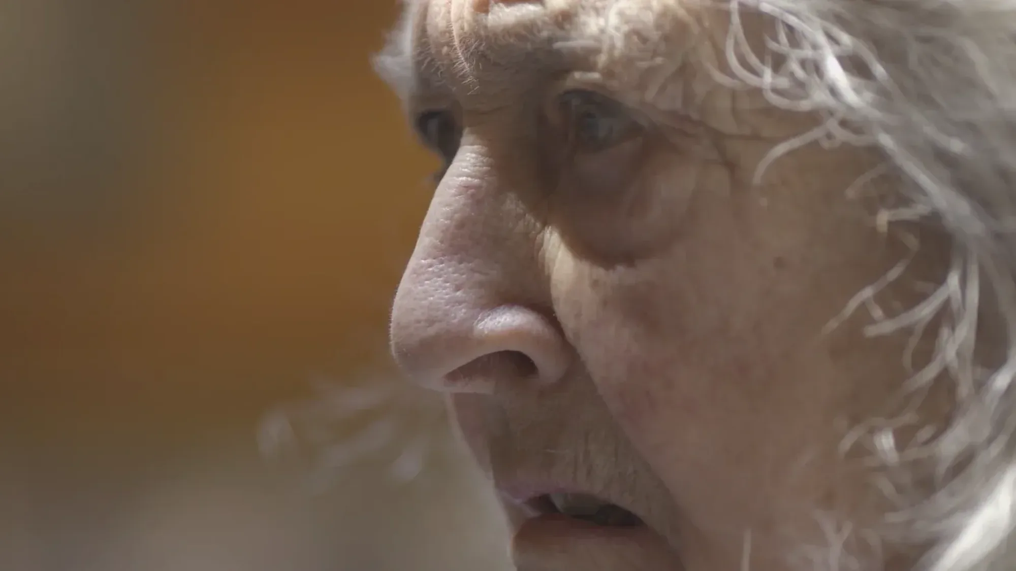 Close up of artist Ann Hicks, filmed by Floating Harbour for an short documentary project.