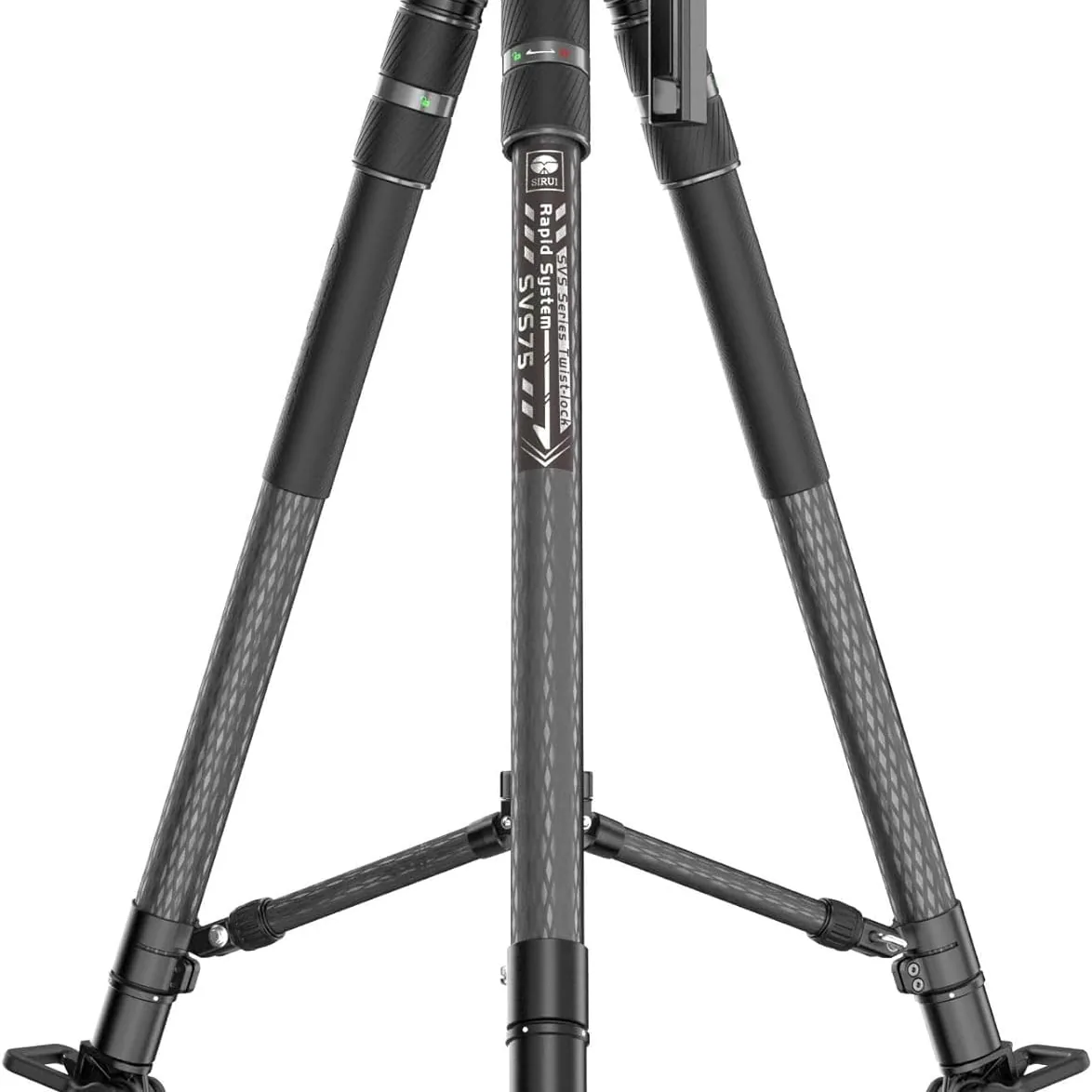 Sirui SVS75 tripod at low height with the telescopic mid level spreader extended