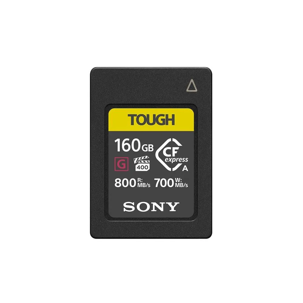 Sony TOUGH 160GB CFexpress Type A memory card, rated 800MB/s read and 700MB/s write
