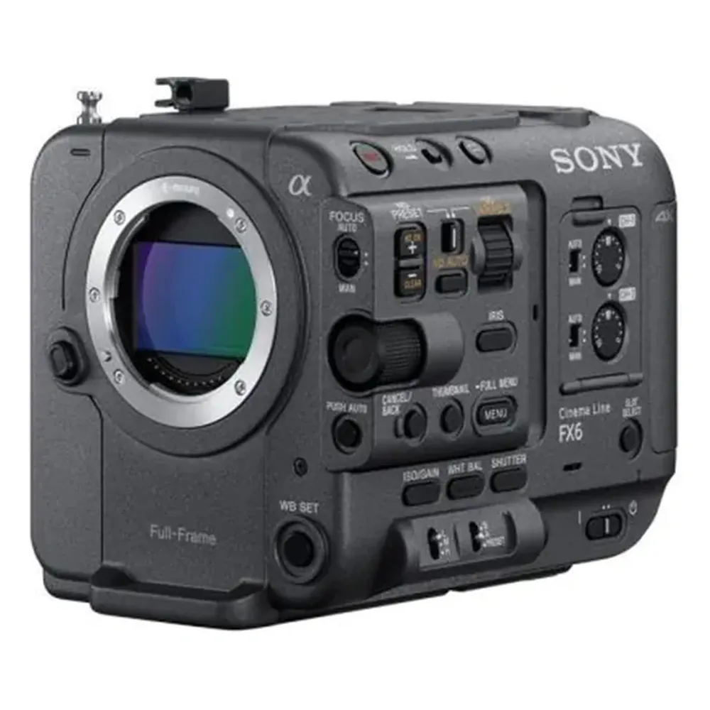 Sony FX6 full-frame cinema camera, available to hire from Floating Harbour in Bristol, body only