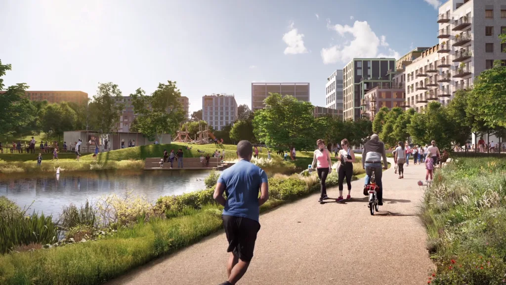 Still from Brent Cross Town, film for Argent - Floating Harbour film production