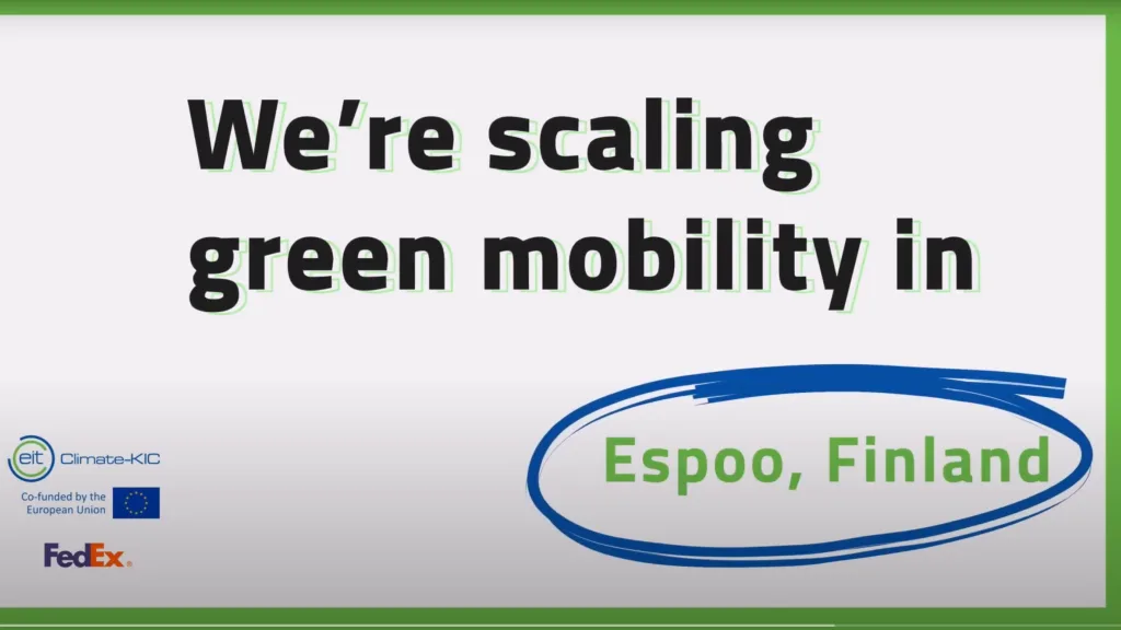 Still from Sustainable Cities Mobility Challenge - Espoo, Finland, film for Climate Kic - Floating Harbour film production