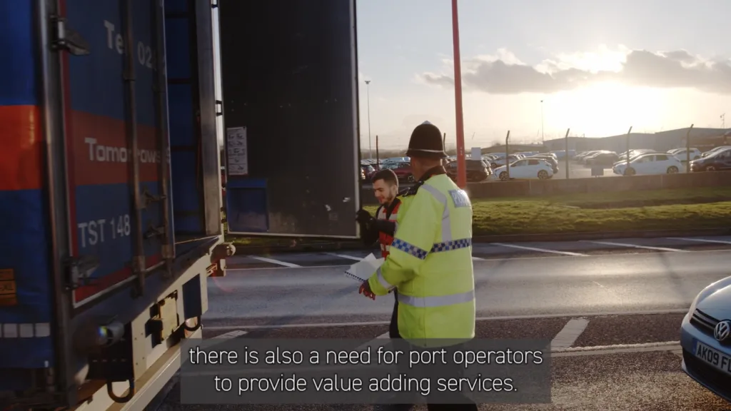 Still from 5G Logistics, film for WECA - Floating Harbour film production