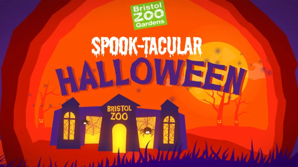 Animated Halloween scene created for a Bristol Zoo social media video, produced by Floating Harbour as part of a branded content campaign.
