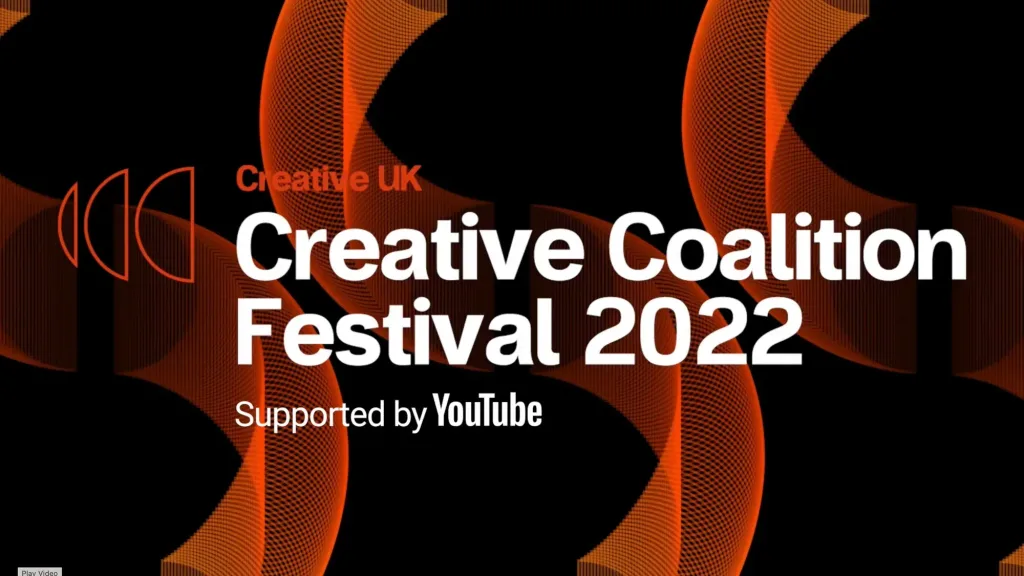 Title screen for the Creative Coalition Festival 2022 supported by YouTube