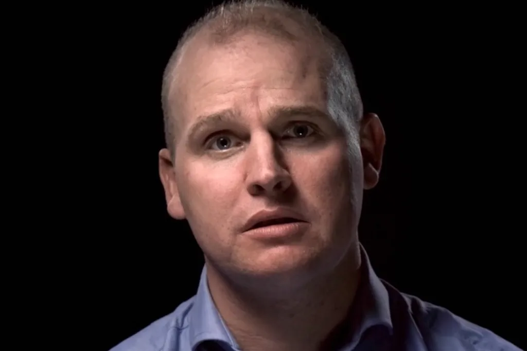 A close-up interview shot of diver Chris Lemons from the documentary Lifeline, created for Bibby as a health and safety learning film.