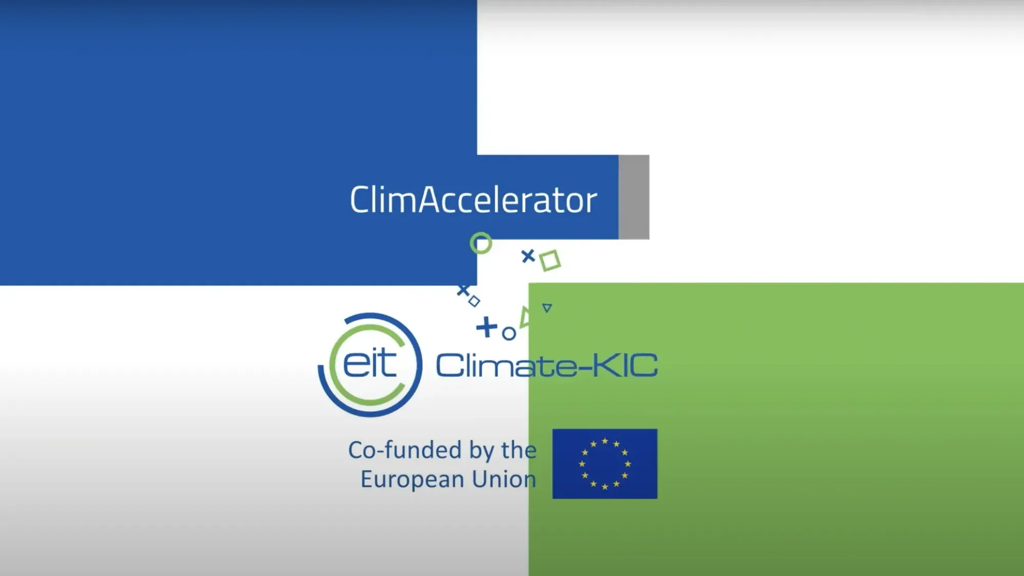 EIT Climate KIC ClimAccelerator title card showing the Climate KIC and European Union logos.