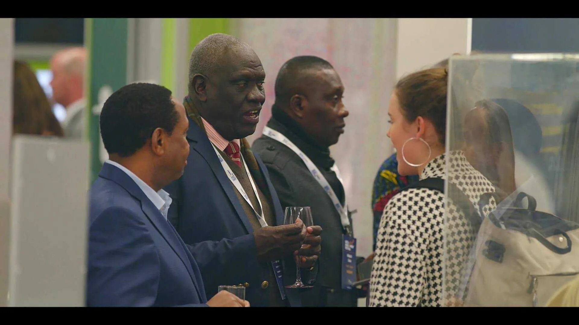 Guests networking at an event