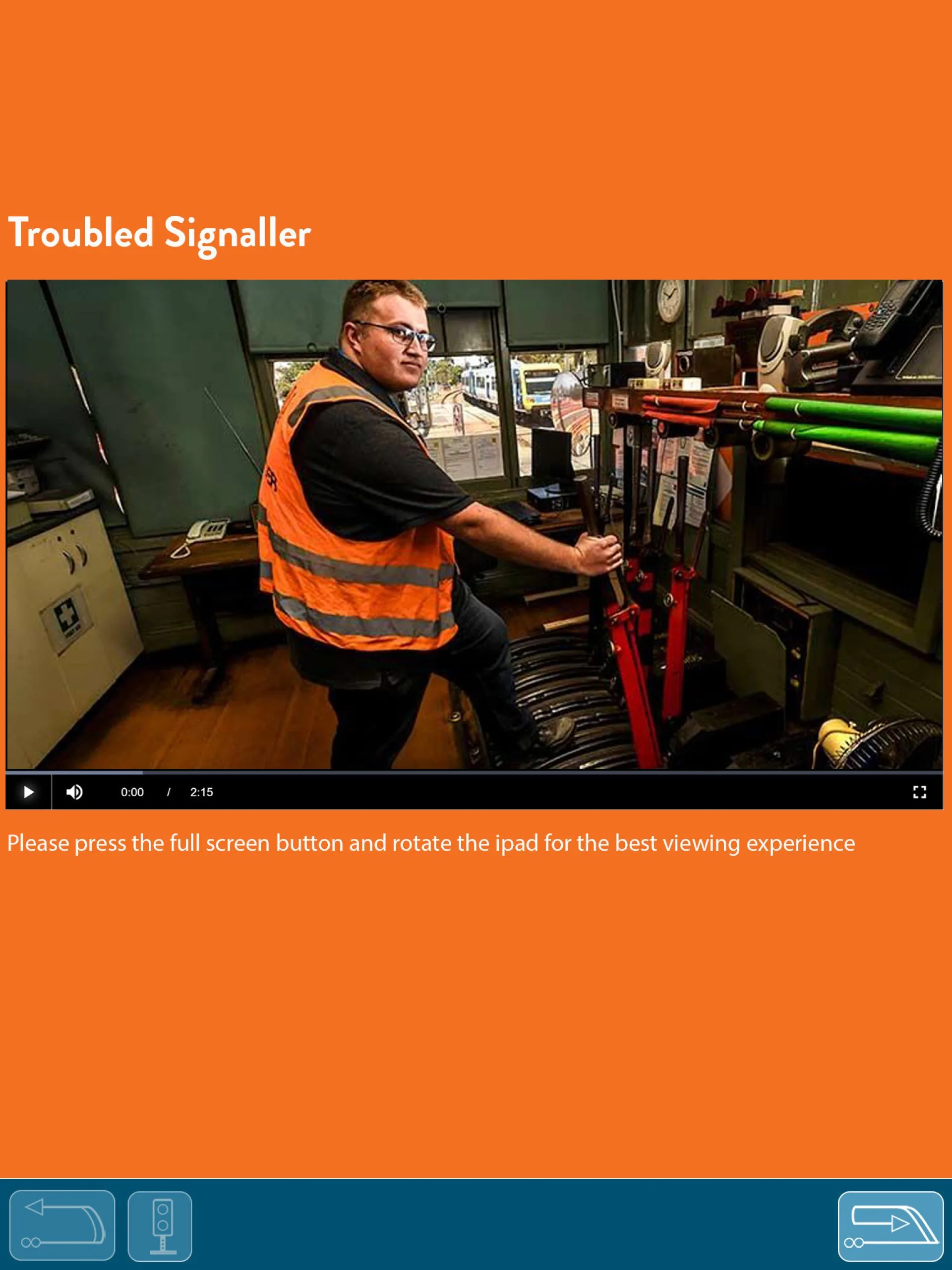 Still from Network Rail training film - Floating Harbour film production