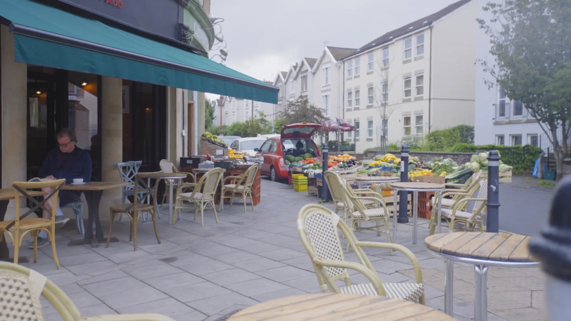 Still from Accommodation Villages, film for University Of Bristol - Floating Harbour film production